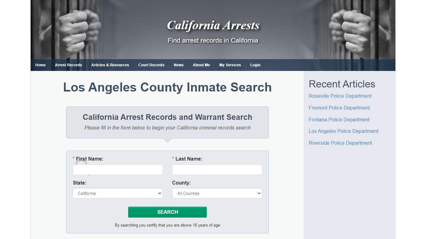 Los Angeles County Inmate Search - California Arrests